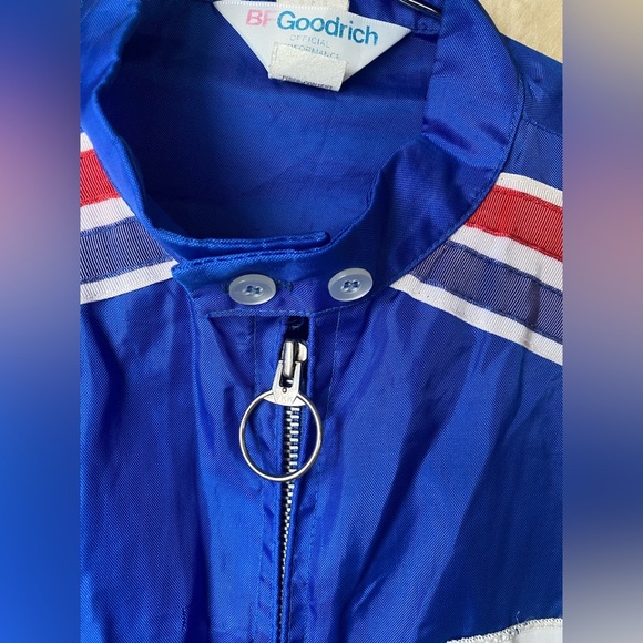 Vintage 60s 70s BF Goodrich Racing Stripes Blue Lightweight Jacket Medium - Picture 4 of 11